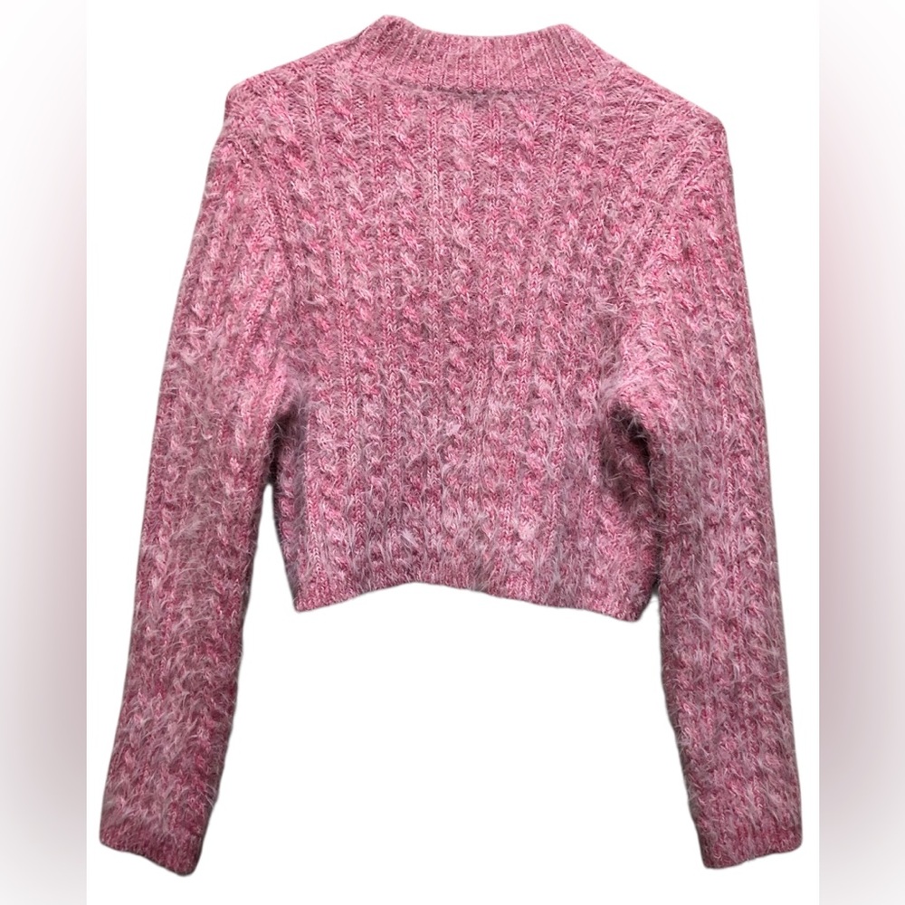 LELIS Collection Size Medium Pink Cable Knit Women's Sweater Long Sleeve. - Picture 2 of 8